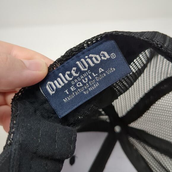 Dulce Vida Organic Tequila Snapback Trucker Hat Black One Size Mesh Back 6 Panel - Picture 9 of 10